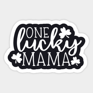 One Lucky Mama Three Leaf Patrick Day Mama Sticker